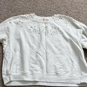 Spiritual Gangster White Eyelet Sweatshirt
